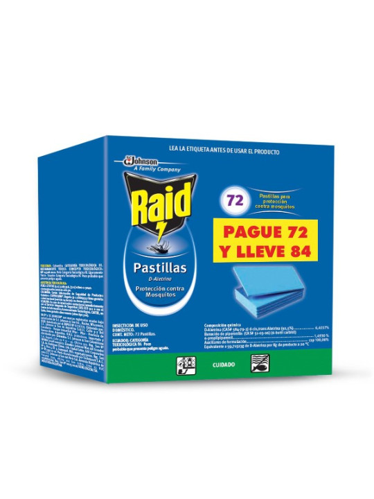 RAID PASTILLAS 72 UDS GTS 12 PASTILLAS TRS