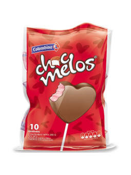 CHOCMELOS CORAZON 10 UNIDADES